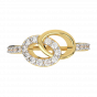 Oval Loops Gold Diamond Ring