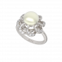 The Pearl Twirls Gold Diamond Ring
