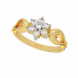 The Floral Badge Gold Diamond Ring