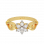 The Floral Badge Gold Diamond Ring