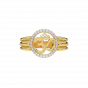 MSR001787CD Auspicious Om Halo Gold Diamond Ring