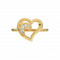 A Pretty Heart Gold Diamond Ring