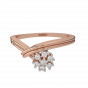 Cross Floral Gold Diamond Ring