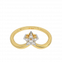 A Floral Step Gold Diamond Ring