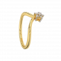 A Floral Step Gold Diamond Ring