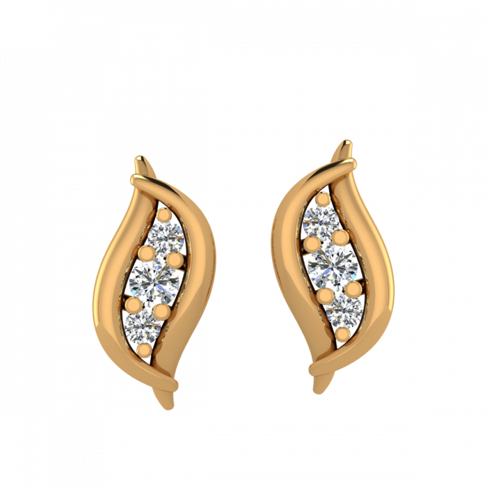 Diamond Stud Earrings ~ Flower Design – Fancy Flea Antiques