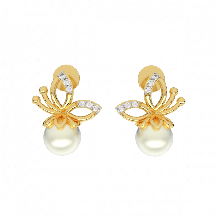 Bold Uncut Diamond Pearl Earrings