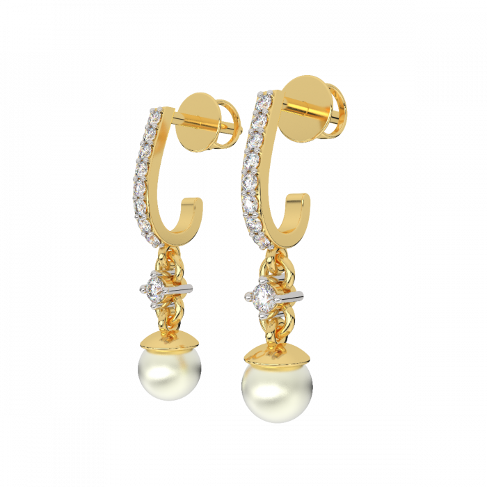 Article 934 Gold Diamond & Pearl Earring