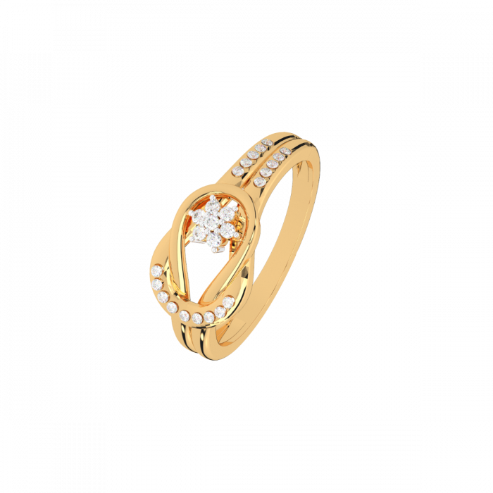 Tilt Ring Gold Diamond - Tom Wood Project Official Online Store