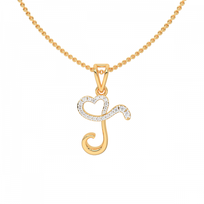 Gold Large Sideways Initial Necklace T