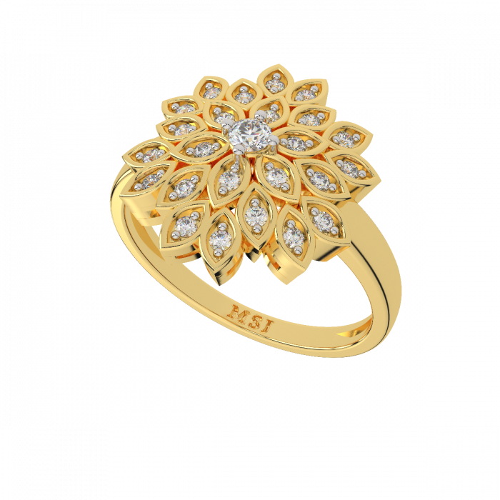 Flower Design Engagement Rings, Rose Gold Rings ADLR388