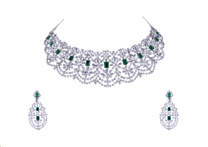 The Princess Studded Emerald & Diamond Necklace