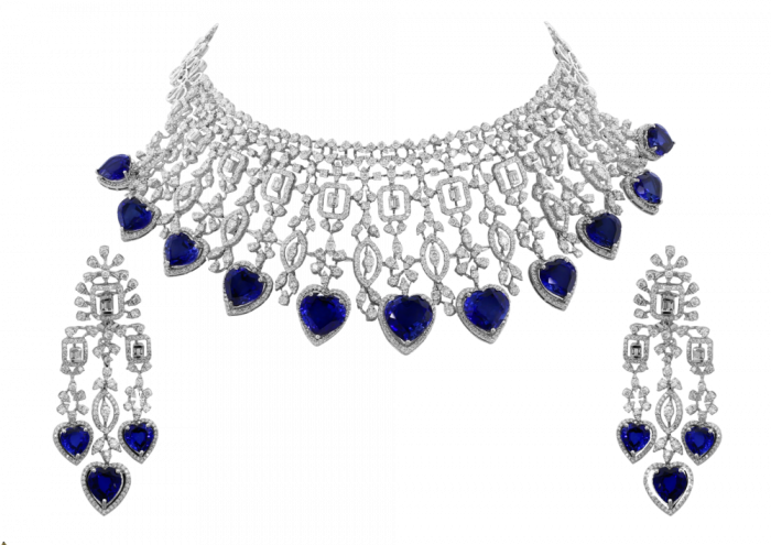 Eternal Flowers With Sapphire Diamond Necklace