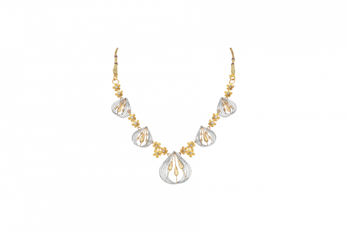 Drop Of Rain - Italian Necklace in Yellow and White Gold