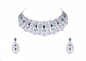 The Princess Studded Emerald & Diamond Necklace