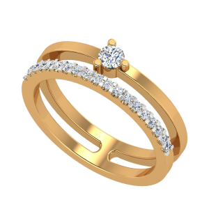 Twin Aisle Diamond Ring