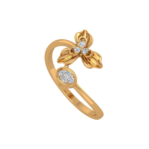The Flower Land Gold Diamond Ring