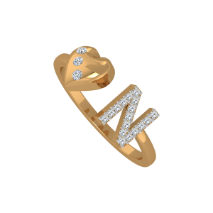 The Heart & N Gold Diamond Ring