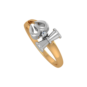 The Sacred Om Trishul Gold Diamond Ring