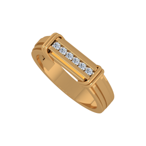 The White Streak Gold Diamond Men's Ring
