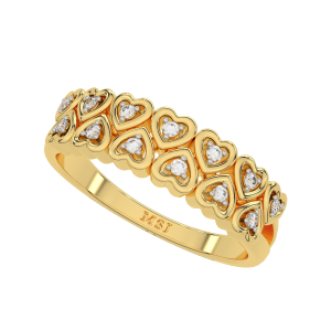 The Hearts Out Gold Diamond Ring