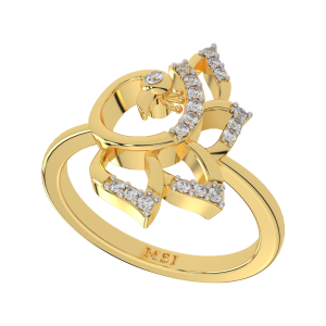 The Peacock Pride Gold Diamond Ring