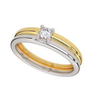 The Two Tone Solitaire Gold Diamond Ring