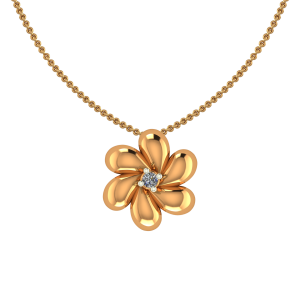 Awesome Gold Flower Diamond Pendant
