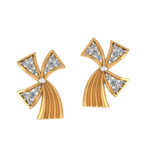 Wavy Horizons Diamond Stud Earrings
