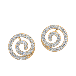 Swirl Bonanza Diamond Stud Earrings