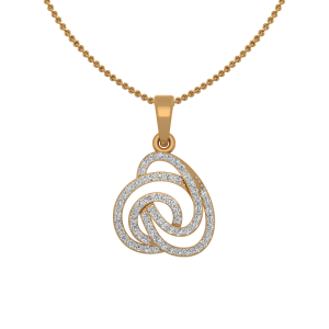 Golden Swirls Gold Diamond Pendant