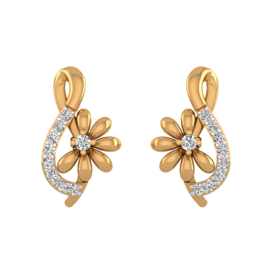 Floral Tunes Diamond Heart Earrings
