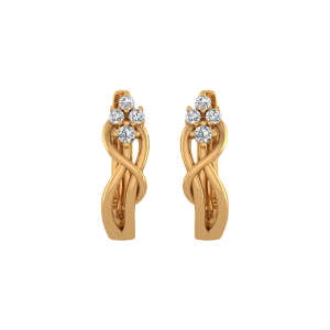 Gold Flow Diamond Stud Earrings