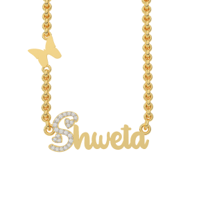 Shweta  Name Personalized Gold Diamond Pendant