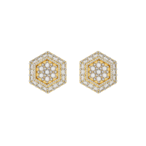 The Perfect Hexagon Diamond Stud Earrings
