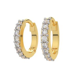 Hoop Delights Gold Diamond Earrings