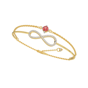 A touch of love diamond and gold bracelet