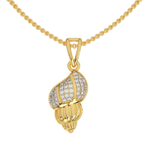 The Sound Of Conch Gold Diamond Pendant