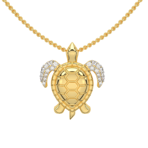 Totally Turtle Gold Diamond Pendant