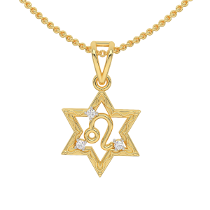 Leo Zodiac Sun Sign Gold Diamond Pendant