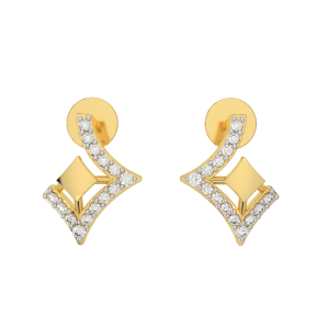 The Cut And Out Gold Diamond Stud Earrings