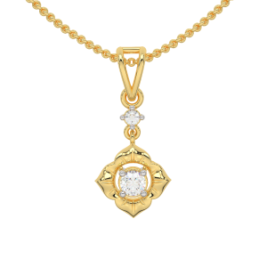 Floral Poise Gold Diamond Pendant