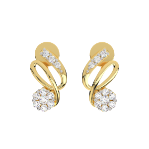 The Floralbeat Gold Diamond Earrings