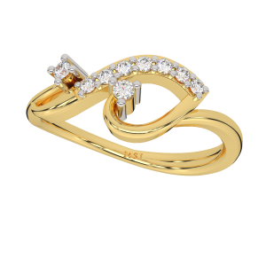 The Loop N Heart Gold Diamond Ring