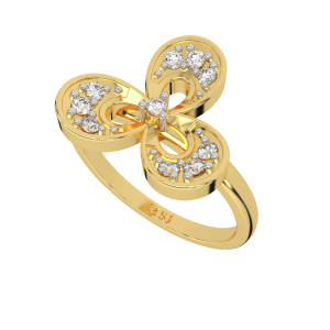 Dashing Petals Gold Diamond Ring